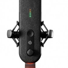 Microfon Streaming SteelSeries Alias, iluminare RGB, USB-C, cu stand (Negru)