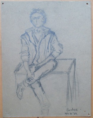 Barbat stand - semnat Budae foto