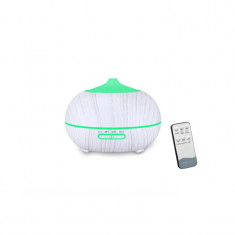 Difuzor aromaterapie cu ultrasunete telecomanda si lumina LED 7 culori V-Rising VR-N09RC 550 ml lemn alb