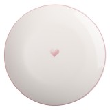 Cumpara ieftin Farfurie portelan alb roz Inimioara &Oslash; 20x2 cm