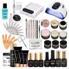 Kit Unghii False Gel Polygel PRO101 Luxorise: Lampa UV, Freza, Aspirator, GellyFlex, Oja Semipermanenta + Cadou