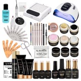 Cumpara ieftin Kit Unghii False Gel Polygel PRO101 Luxorise: Lampa UV, Freza, Aspirator, GellyFlex, Oja Semipermanenta + Cadou