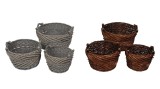 Set 6 cosuri depozitare lemn rachita 27 x 18, 33 x 20, 40 x 23 cm