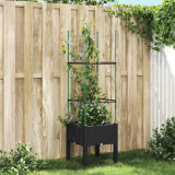 Jardiniera de gradina cu spalier, negru, 40x40x142,5 cm, PP GartenMobel Dekor, vidaXL