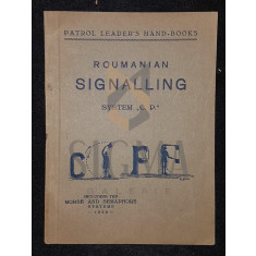 PATROL LEADER&#039;S HAND-BOOKS, ROUMANIAN SIGNALLING (SYSTEM &quot;C. P,&quot;), BUCURESTI, 1932