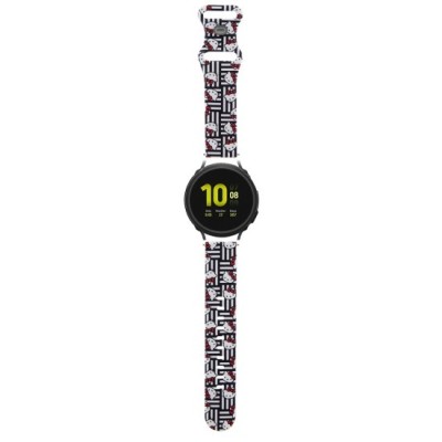 Curea pentru Samsung Watch 4/5, Huawei Watch GT 3 (42mm)/GT 3 Pro (43mm) - Hello Kitty Strap Silicone Tags Graffiti (HKUWMSDIESK) - Black foto