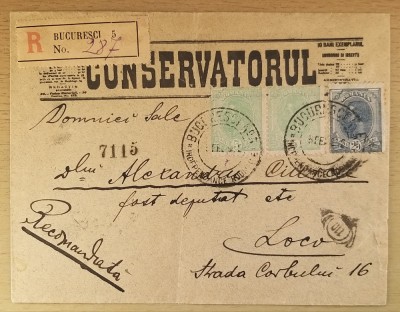 Romania 1902 plic Spic de Grau ziar Conservatorul stampila Independance Roumaine foto