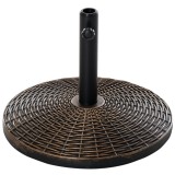 Suport pentru umbrela 35/38/48 mm, rotund, HDPE, metal, imitatie ratan, maro, 53x35.5 cm, ART