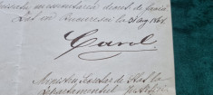 Decret de numire in functia de procuror, semnat olograf de regele CAROL I, 1868 foto
