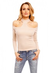 N444-155 Bluza cu maneca lunga si guler tip choker