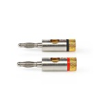 Set conectori banana tata 2buc PROFESIONAL aluminiu metal PROFIGOLD Nedis CATB26900GD