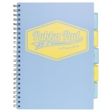 Caiet cu Spirala si Separatoare Pukka Pad Project Book Pastel A4, Dictando, 200 Pagini, Coperta Bleu