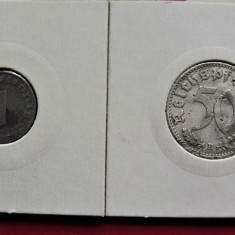 GERMANIA - 2 Monede - 50 Reichspfennig 1940 / 1 Reichspfennig 1941- Viena B(224)
