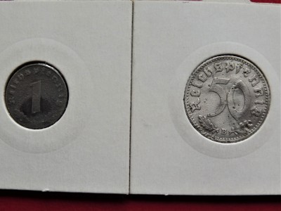 GERMANIA - Lot 2 Monede - 50 Reichspfennig 1940 / 1 Reichspfennig 1941- Monetaria Viena B(224) foto