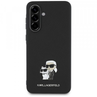 Husa pentru Samsung Galaxy A36 A366, Karl Lagerfeld, Saffiano Karl &amp;amp; Choupette Metal, Neagra foto