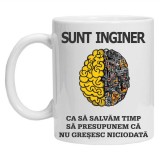 Cana alba personalizata &quot;sunt inginer&quot;, INOVATIX&reg;. 330ml