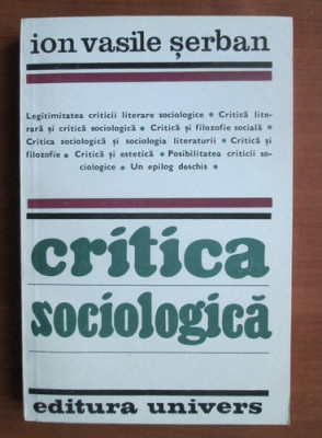 Ion Vasile Serban - Critica sociologică foto