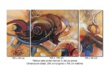 Cumpara ieftin Tablou pictat manual 3 piese GIGANT living - Cosmic - 200x100cm ulei pe panza, Spectaculos!