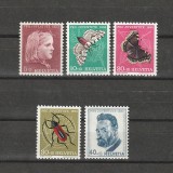 Fluturi Pro Juventute Sc. B227-231 (Scott) Elvetia 1953, Fauna, Nestampilat