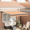 VidaXL Copertină retractabilă, galben/alb, 3x2,5 m, textil/aluminiu