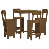 Cumpara ieftin Set mobilier bar de gradina, 5 piese, maro miere lemn masiv pin