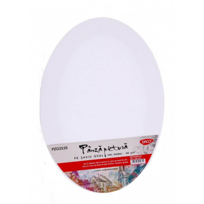 Panza Pictura pe Sasiu Oval DACO, 25x35 cm, 280 g/m&amp;sup2;, 3 Straturi de Grund Preaplicat, Panza Pictura, Panza pe Sasiu Oval Panza pe Sasiu Bumbac, Sasiu foto