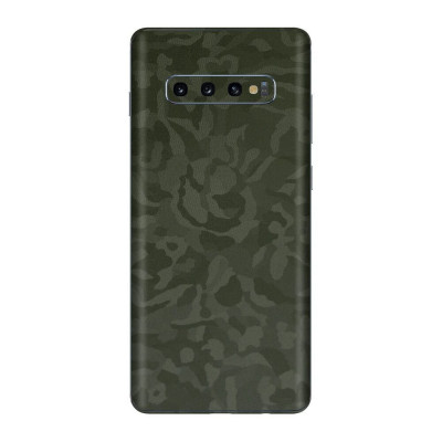 Set Folii Skin Acoperire 360 Compatibile cu Samsung Galaxy S10 Plus (SET 2) - ApcGsm Wraps Camo Shadow Green foto