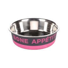 CASTRON PENTRU CAINI DIN INOX BONE APPETIT FUCHSIA 17CMx900ML