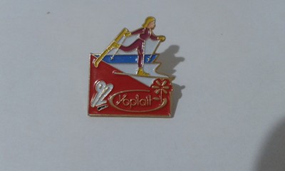 INSIGNA SCHI FOND JOCURILE OLIMPICE DE IARNA ALBERTVILLE 1992 SPONZOR YOPLAI foto