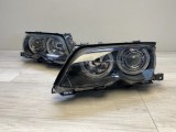 Far faruri BMW E46 FL Angel Eyes negru NOU, Audi