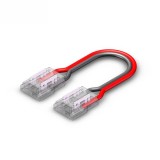 Conector clampdown pentru banda LED monocrom 8mm, conexiune banda-fire-banda, transparent, CE Contact Electric
