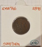 106 Suedia, Sweden, 2 &Ouml;re - Oscar II 1898, KM#746, Europa