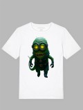 Tricou alb, trol, bumbac 100%, Imprimeu grafic, Oem
