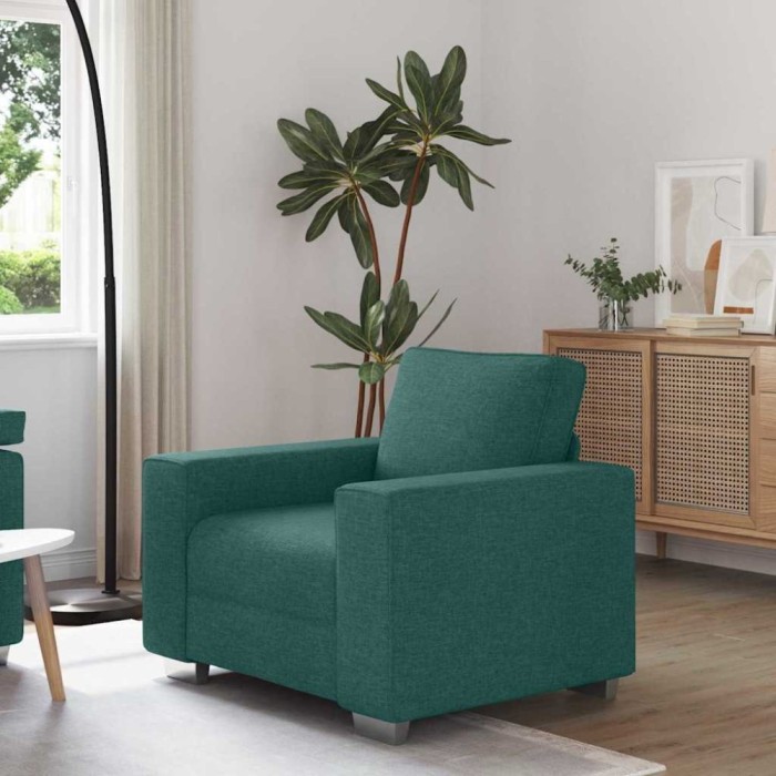 vidaXL Fotoliu Verde &Icirc;nchis - 59 cm, cu țesătură