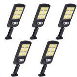 Cumpara ieftin Set 5 Lampi Solare 90W cu Telecomanda, 120 LED COB, IPF, IP67, 6500K, Autonomie 10h, 25.5x11.5cm, Clasa A++, Negru