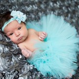 Costum Bebelusi Sedinta Foto Botez: Fusta Tutu + Bentita 0-3 Luni