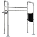 HOMCOM Cadru WC Reglabil, Cadru de Siguranță pentru Baie, cu Brațe și Ventuze, Accesoriu Baie | Aosom Romania