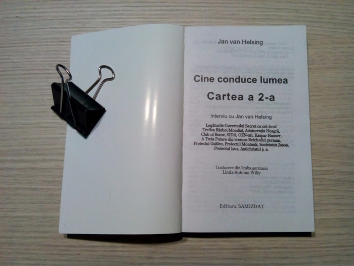 CINE CONDUCE LUME - Cartea a 2 -a - Jan Van Helsing - Samizdat, 1988, 400 p.