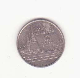 Thailanda 1 baht 2006 (2549) - templul Phra Kaew. foto