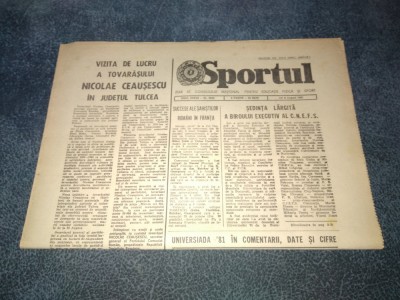 ZIARUL SPORTUL 6 AUGUST 1981 foto