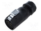 Conector circular mufă mamă 4 pini 20A 500V IP67 drept Lutronic