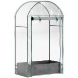 Outsunny Seră pentru Grădină cu Ușă Pliabilă pe Balamale și Sac pentru Plante, 89x50x152 cm, Transparent | Aosom Romania