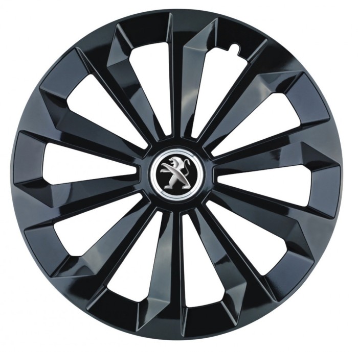 Set 4 capace roti Fame Negru R16 pentru gama auto Peugeot
