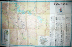 Bucuresti Harta turistica ONT Carpati 1957 foto