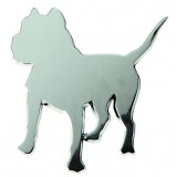 Ornament 3D PitBull, 85x85mm, cromat, adeziv AutoDrive ProParts, Sumex