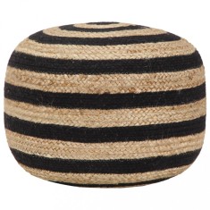 vidaXL Taburet lucrat manual, negru, 45 x 30 cm, iută