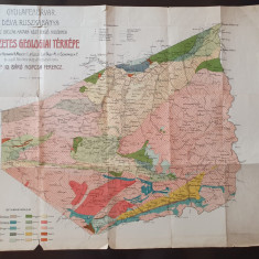 HST A2221 Harta geologică Alba Iulia Deva Rusca Montană ante 1918 Nopcsa