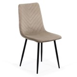 Scaun living din catifea si picioare negre Moderno bej