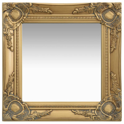 vidaXL Oglindă de perete &amp;icirc;n stil baroc, auriu, 40 x 40 cm foto