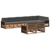 vidaXL Set de canapele de exterior cu pernă 8 pcs Natural și Antracit 3383505